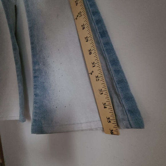 Vintage Younique Flare Jeans in White and Light Blue Size 5 - Picture 3 of 14